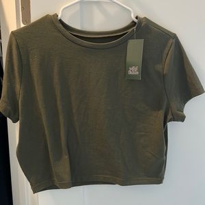 Wild fable olive green crop top